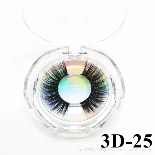 Free Sample 6D Mink Eyelash 25mm 100% Real Mink 5D Eyelashes Private Label Own Brand Custom Package